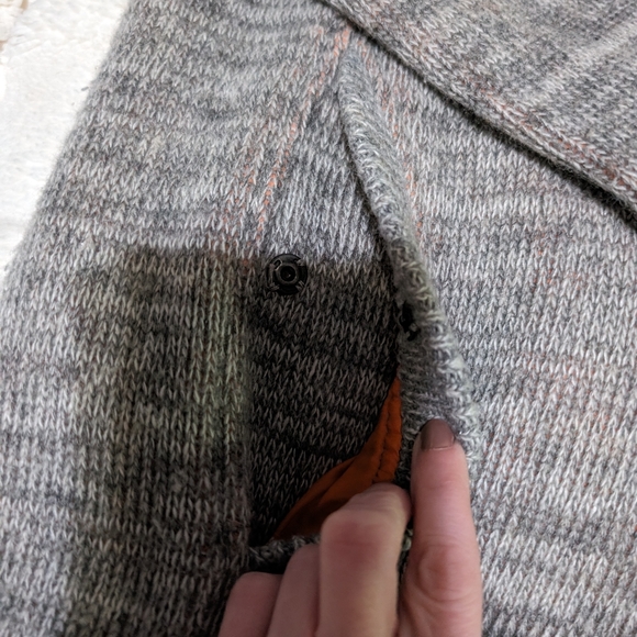 Bench Urbanwear Gray Wool Blend, orange fleece lined hoodie - Picture 2 of 8